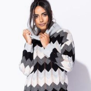 Pointelle Detail Roll Neck Jumper Dress